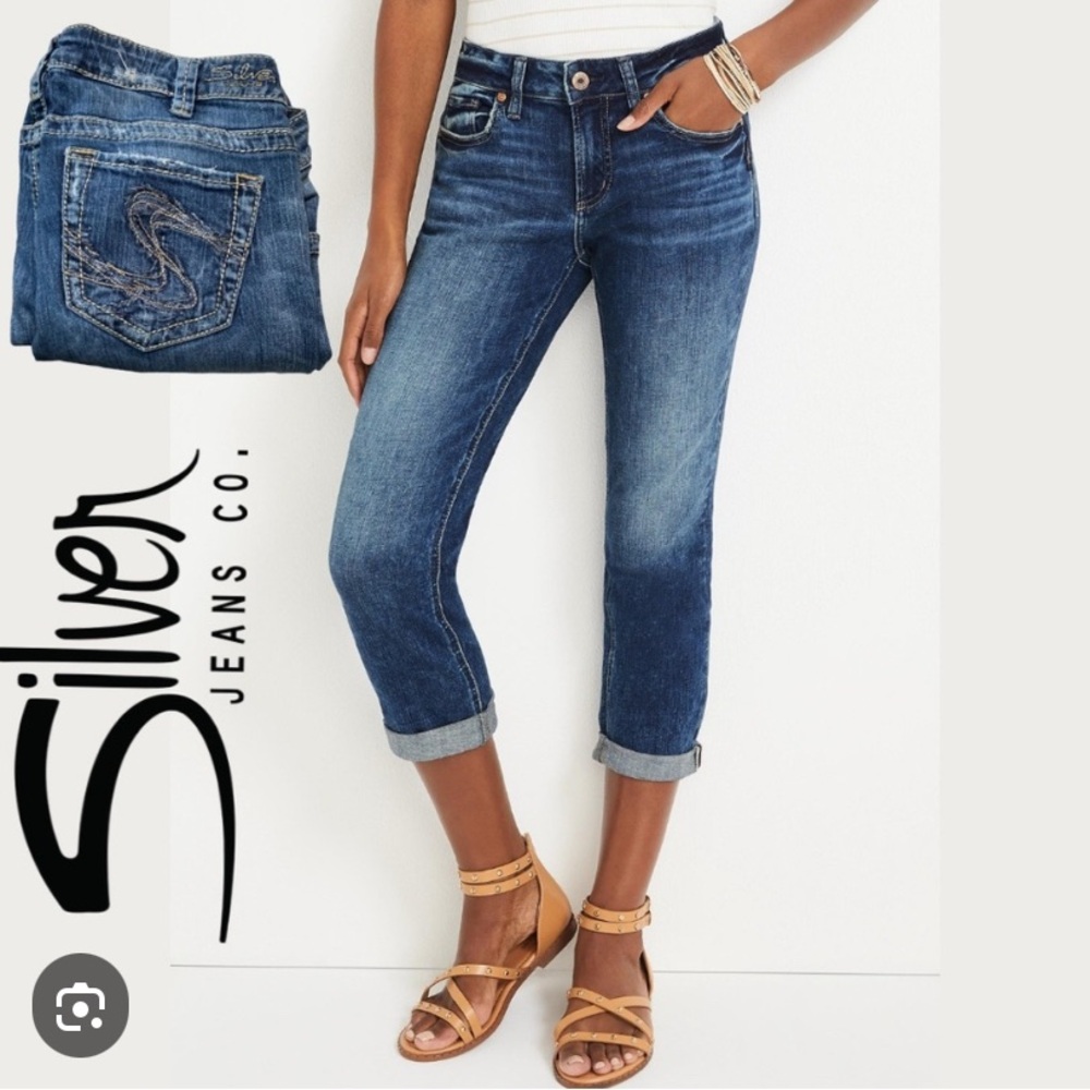 Silver Aiko Capri Jeans